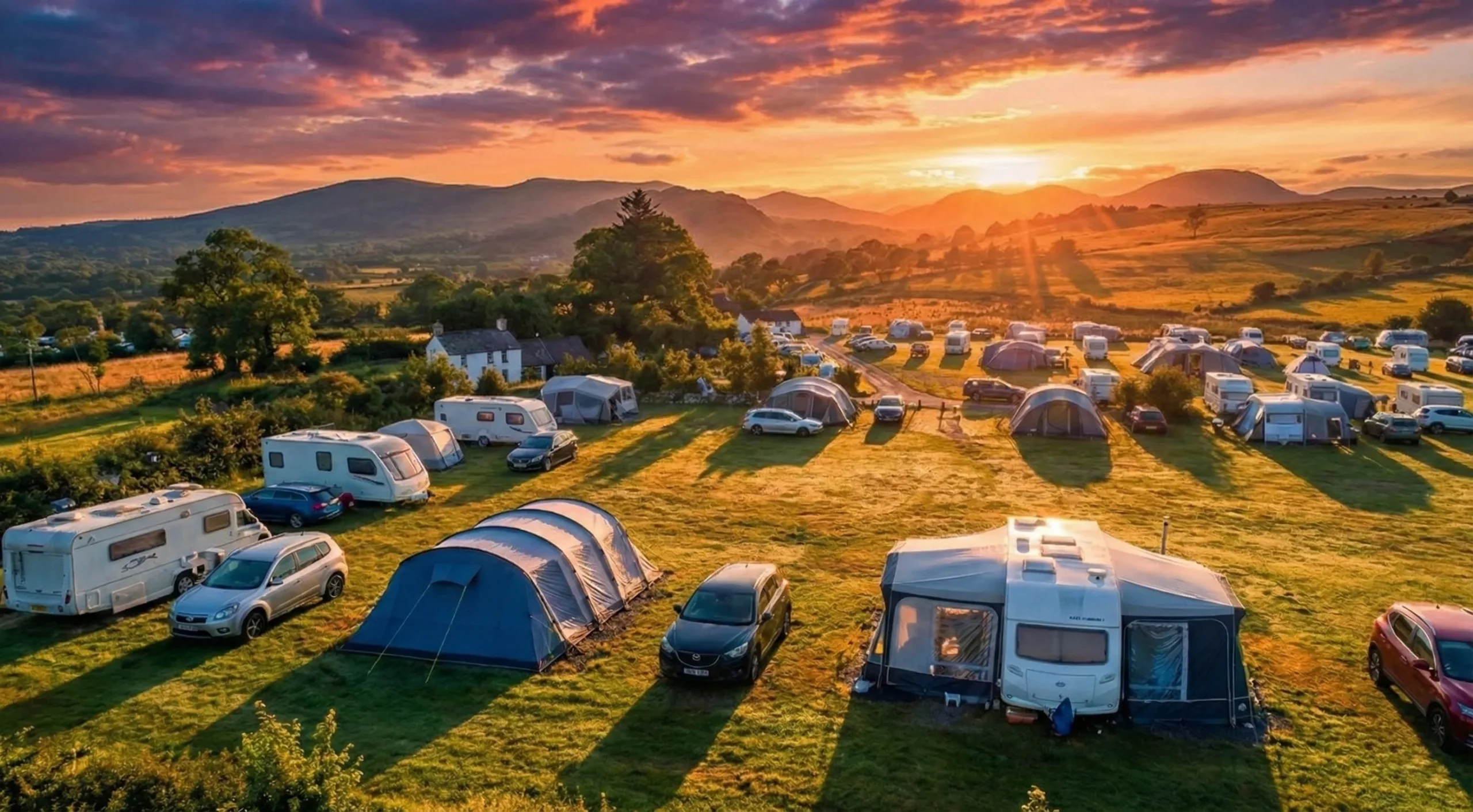 llwyn bugeilydd parc gwersylla caravan & camping sunrise